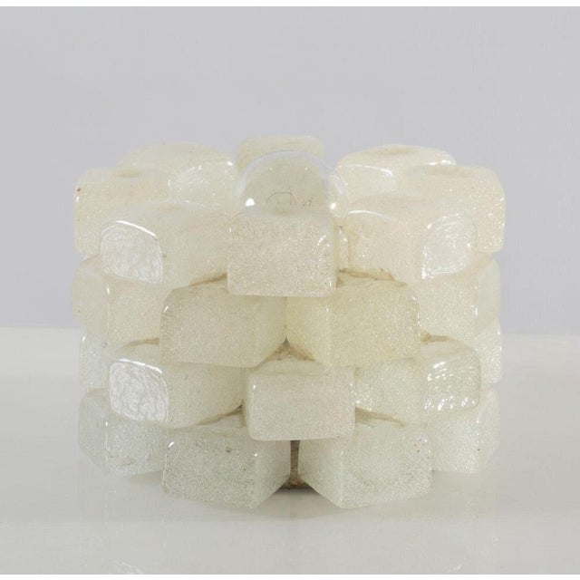 Metal and Pulegoso Glass Table Lamp attributed to Poliarte, Italy, 1970s For Sale - Image 4 of 5