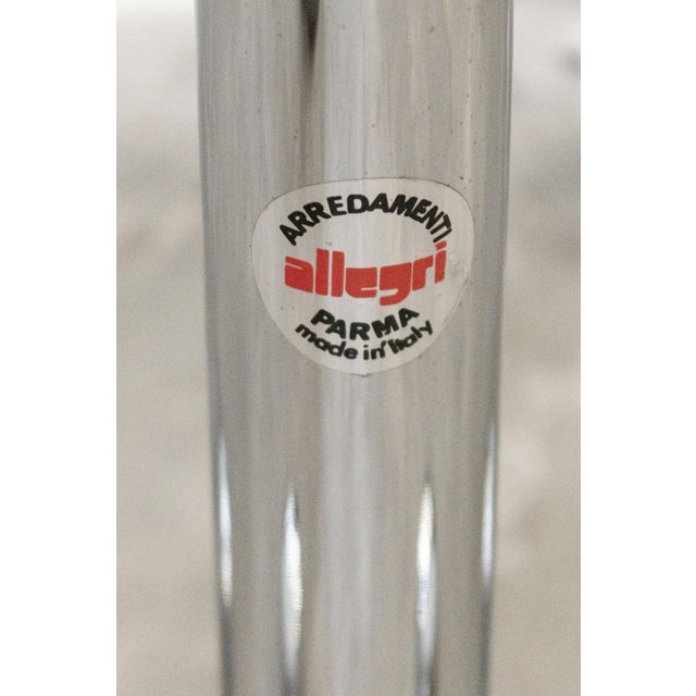 Vintage Coffee Table in Steel and Smoked Glass by Allegri Parma, 1970s For Sale - Image 4 of 13