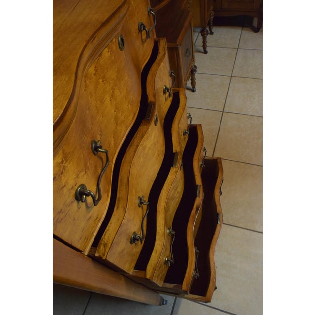 Antique Victorian Curved Front Highboy Dresser in Birdseye Maple Chairish