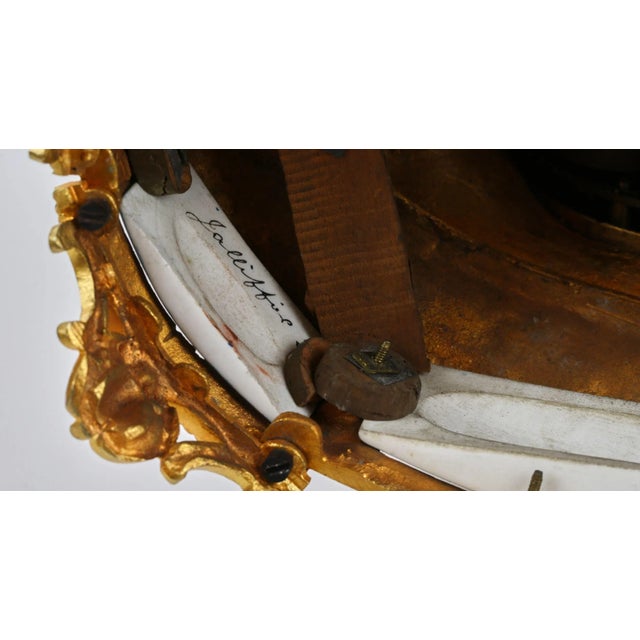 Allegories of Painting Mantel Clock in Gilded Bronze, Early 20th Century For Sale - Image 5 of 11