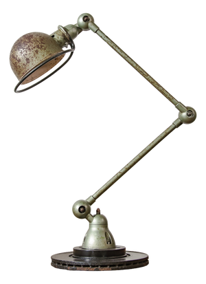 French Rustic Workshop Lamp on Brake Disc from Jieldé, 1950s