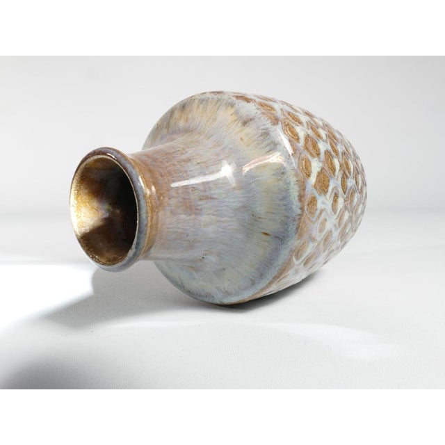 Scandinavian Modern Blue Glazed Stoneware Vase from Søholm, 1960s For Sale - Image 14 of 18