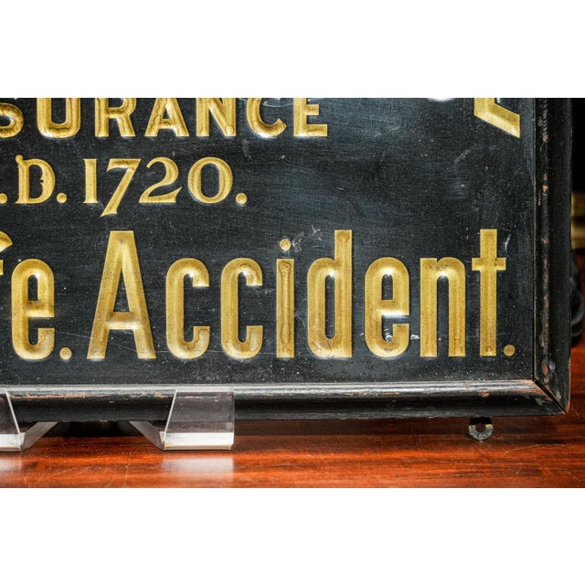 Rare Royal Exchange Assurance Antique Pressed Metal Advertising Sign Wall Decor For Sale In New York - Image 6 of 14