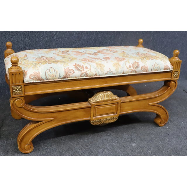 Wood Bernhardt Neoclassical Bench For Sale - Image 7 of 7
