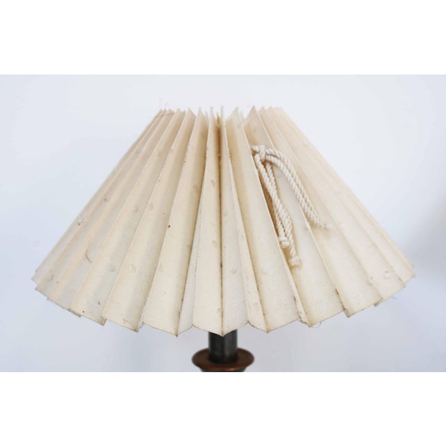 1980s French Country Table Lamps with Pleated Shades, France, 1980s, Set of 2 For Sale - Image 5 of 11