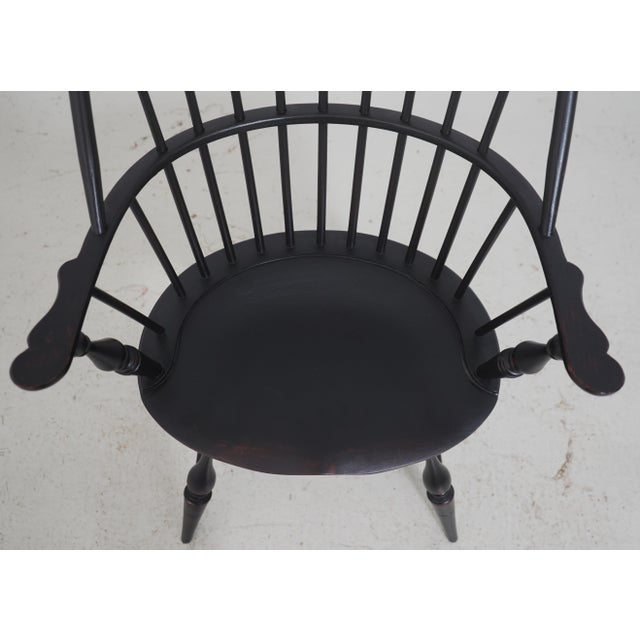 Set of Six Black Bow Back Windsor Dining Chairs For Sale - Image 9 of 18