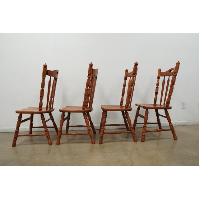 Vintage Tell City Early American Colonial Solid Wood Dining Chairs (Set of 8) For Sale - Image 9 of 17