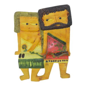 Marcello Fantoni for Raymor Caveman Couple Italian Art Pottery Shelf Sitter, 1960's