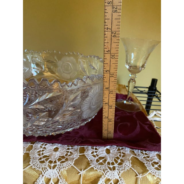 American Brilliant Period (Abp) Late 1800’s-Early 1900’. Rare & Stunning Hand Cut Crystal Bowl For Sale - Image 10 of 11