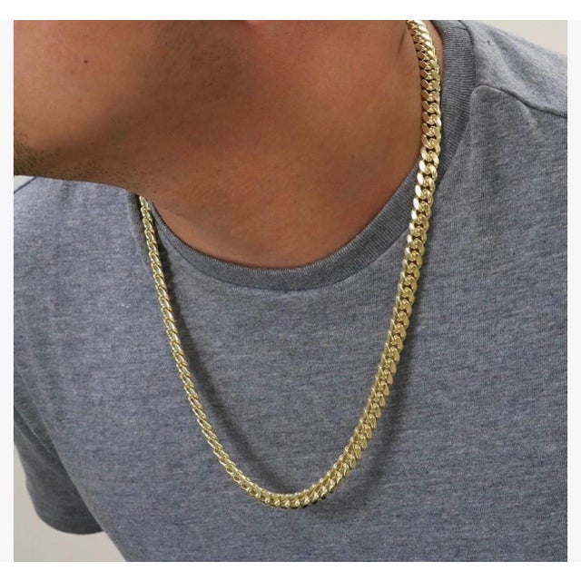 Gold Vintage 14 Karat Yellow Gold 96.7 Gm Miami Cuban Link Italian Chain Unisex, 20" For Sale - Image 8 of 18