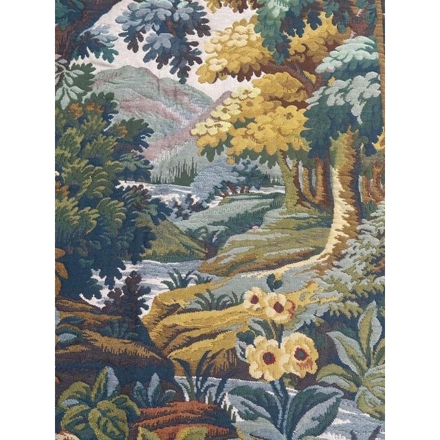Vintage French Verdure Jacquard Tapestry in the style of Aubusson, 1970s For Sale - Image 13 of 18