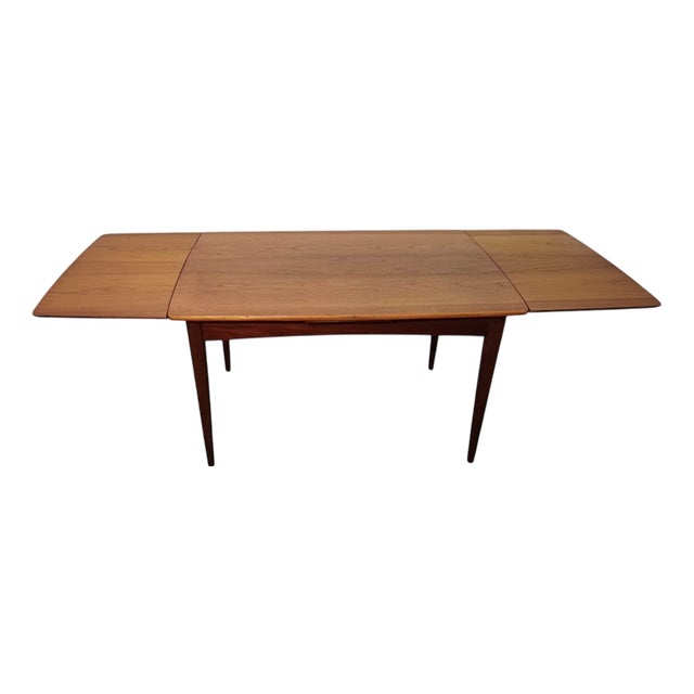 Mid-Century Modern Danish Teak Dining Table with Curved Top, 1960s For Sale