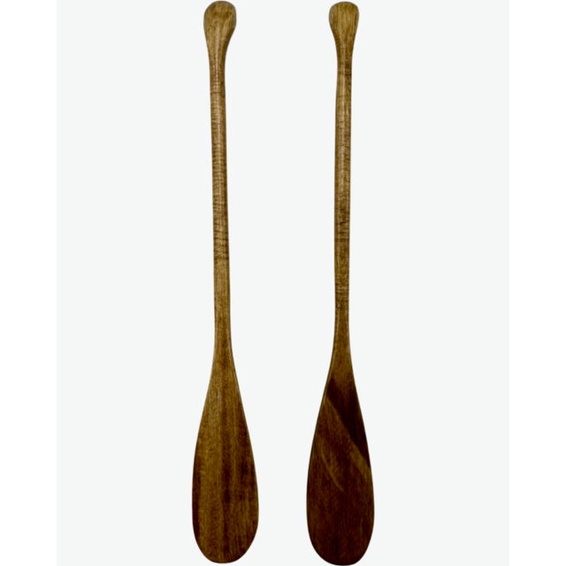 Wood Vintage Vanderbilt Whitney Estate Decorative Canoe Boat Model W/Oars For Sale - Image 7 of 10