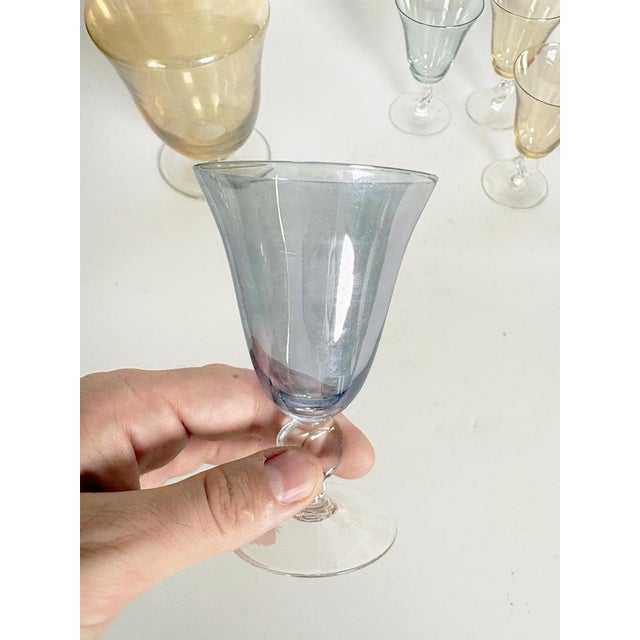 Decanter Canister with Colored Glasses, France, 1960s, Set of 9 For Sale - Image 4 of 12