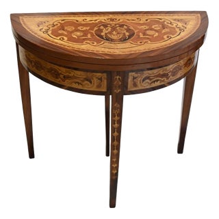 Louis XVI French Demi Lune Console Table For Sale
