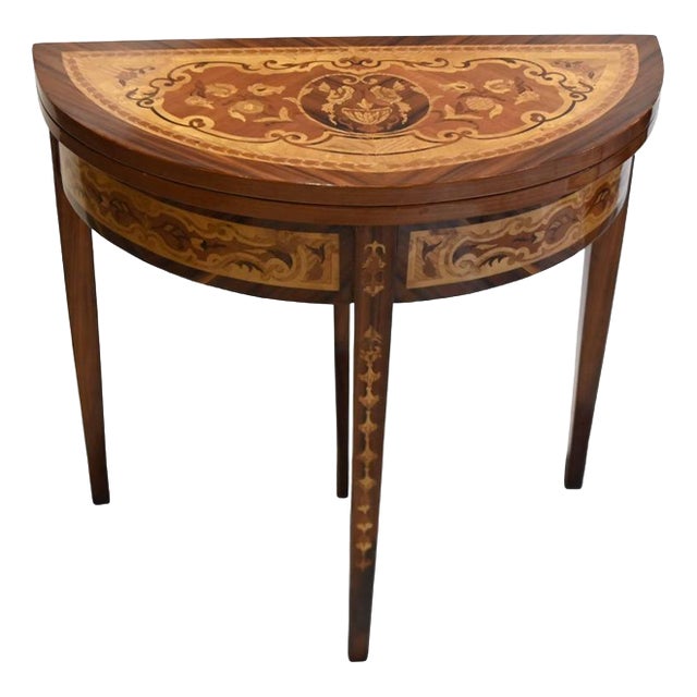 Louis XVI French Demi Lune Console Table For Sale