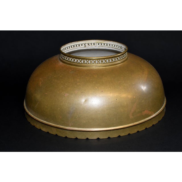 Antique Brass Ceiling Light Lamp Shade For Sale In Los Angeles - Image 6 of 12