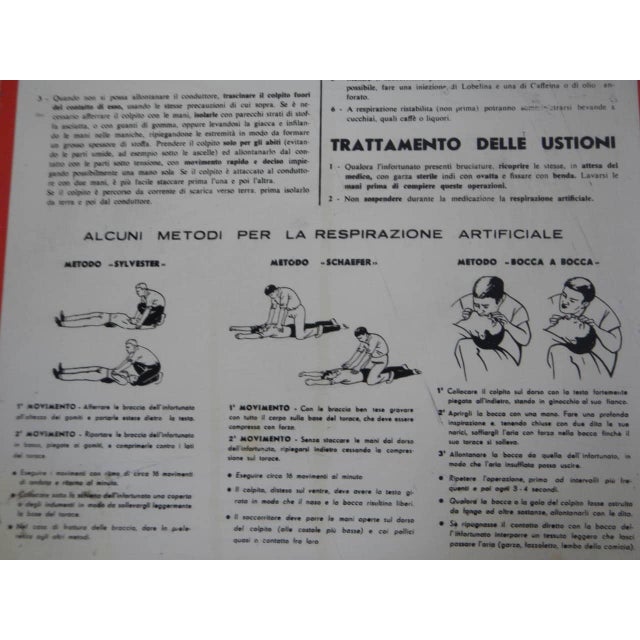 Electric Shock Rescue Sign, 1950s For Sale - Image 6 of 9