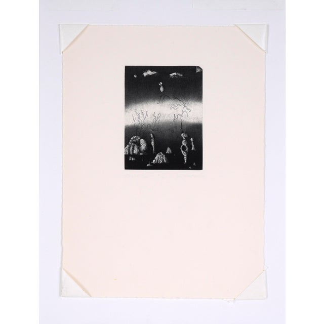 "T.H.U.M.P." - 1975 Surrealist Lithograph on Paper 1975 surrealist lithograph on paper titled "T.H.U.M.P." by Jim Crabb...
