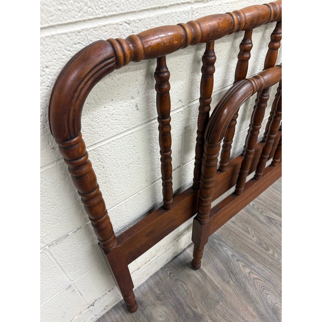 Vintage Full Size Jenny Lind Spindle Bed Spool Headboard and Footboard For Sale - Image 4 of 12