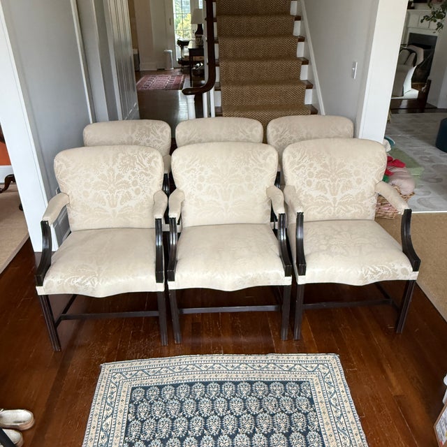 Set of 6 Rose Tarlow Melrose House Chippendale Arm Chairs For Sale - Image 12 of 18