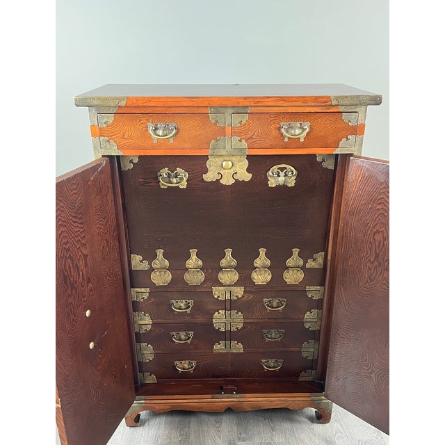 19th Century Tansu Japanese Cabinet in Wood and Brass Fittings For Sale - Image 6 of 13