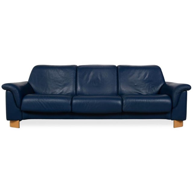 Paradise 3-Seater Sofa in Blue Leather from Stressless For Sale - Image 15 of 15