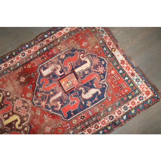 Early 20th Century Distressed Cloudband Karabagh Runner - 3'5" x 12'8" For Sale - Image 4 of 10