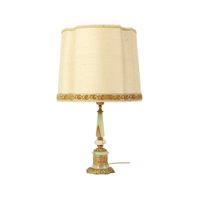 Vintage Table Lamp in Onyx, Marble and Brass, 1950s For Sale - Image 14 of 14