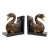 Vintage Wooden Swan Bookends With Gilt Detail For Sale