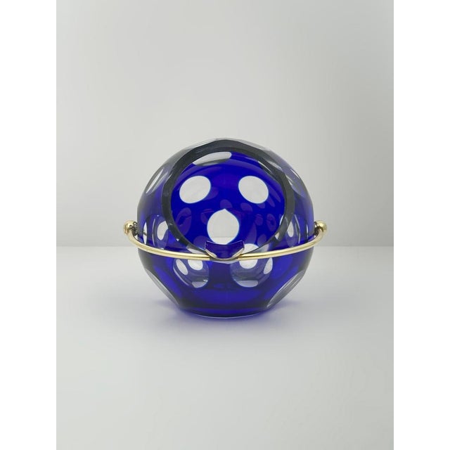 Cobalt Blue Cut-to-Clear Glass Ashtray by Marita Voigt, 1960s For Sale - Image 3 of 10