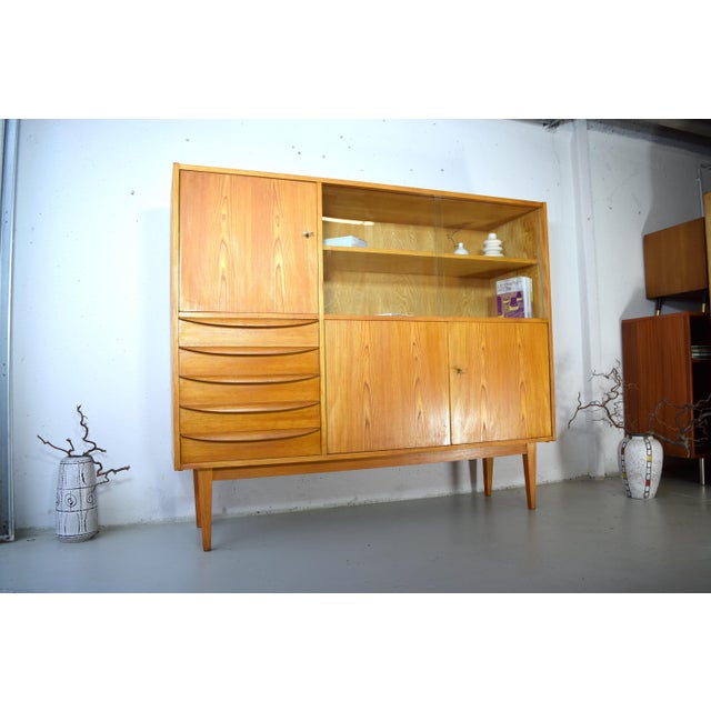 Wood Vintage Highboard by Franz Ehrlich for VEB Deutsche Werkstätten Hellerau, 1950s For Sale - Image 7 of 10