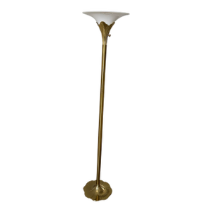 1970s Hollywood Regency Stiffel Solid Brass Tulip Torchiere Floor Lamp