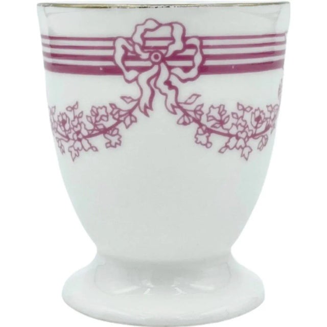Vintage Ritz London Hotel Porcelain Royal Doulton Pink Egg Cup & Saucer For Sale - Image 11 of 12