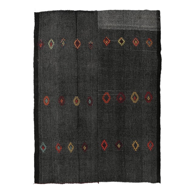 Vintage Large Gray Kilim Rug - 7`6″ X 9`7″ For Sale