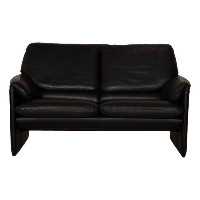 Leather Two Seater Black Bora Sofa from Leolux For Sale