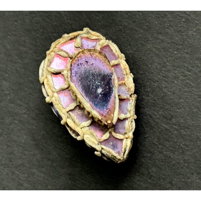 Glass French Talosel Brooch with Glass Inlay by Line Vautrin Branded For Sale - Image 7 of 12