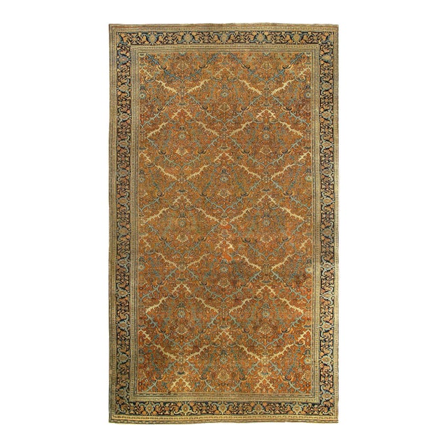 Late 19th Century Rust Persain Antique Dorokhsh Rug For Sale