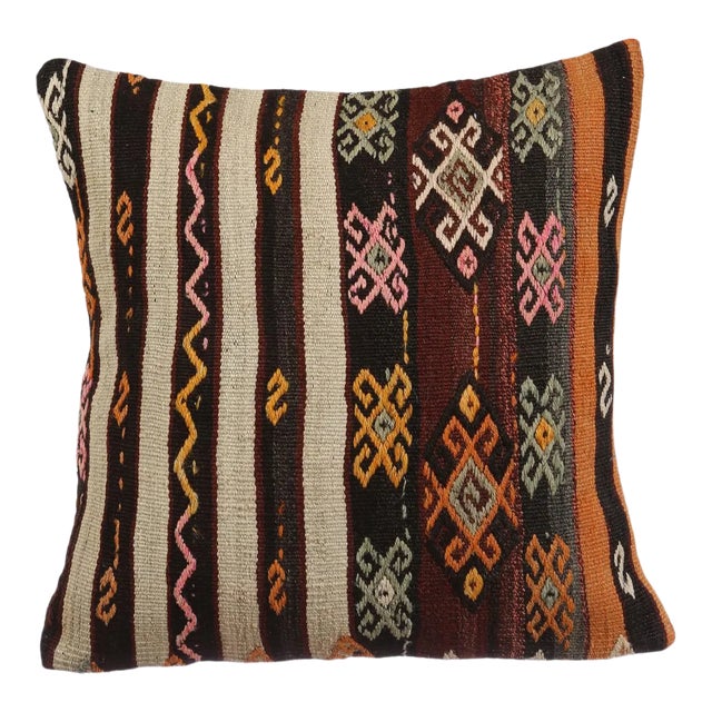 Embroidered Decorative Kilim Pillow Cover For Sale
