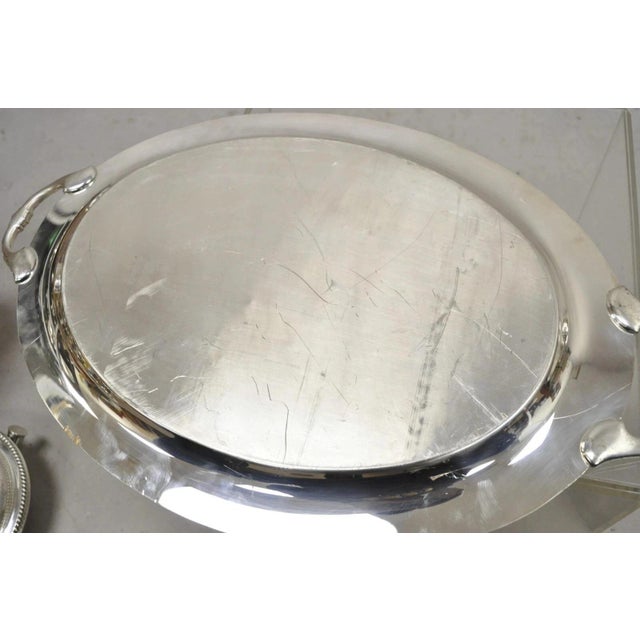 Late 20th Century Wm Rogers & Son Victorian Rose 1982 Silver Plated Oval Serving Platter Tray For Sale - Image 11 of 12