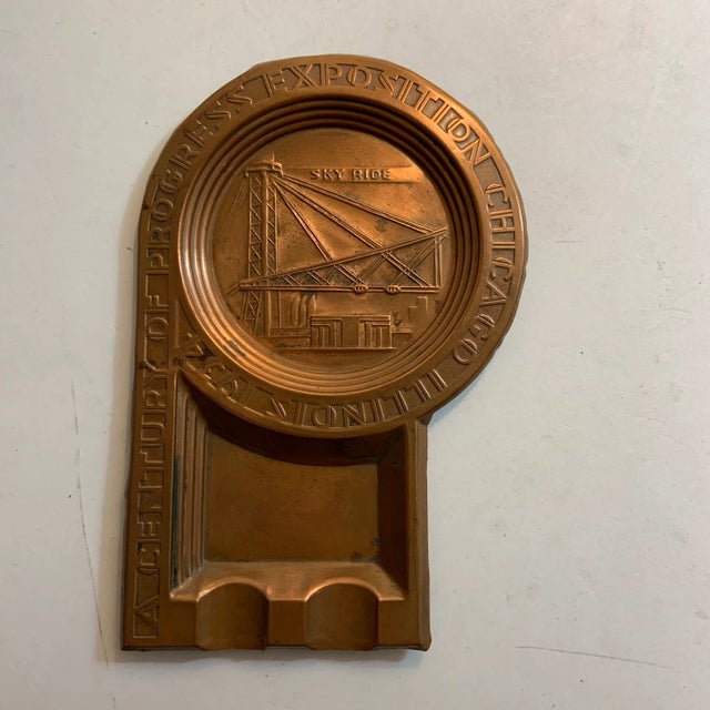 Metal 1930s 1934 Deco Copper Ashtray For Sale - Image 7 of 7