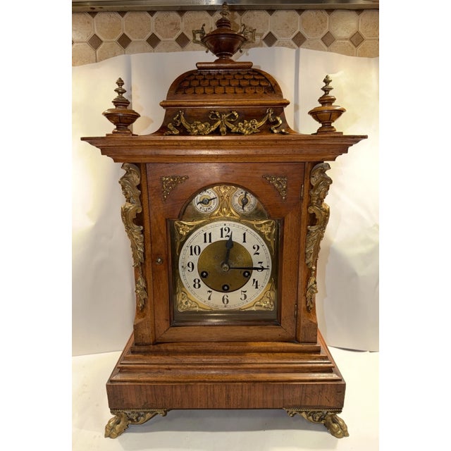 Antique Junghans German Bracket Mantel Clock Westminster Quarter Strike Chimes For Sale - Image 11 of 13