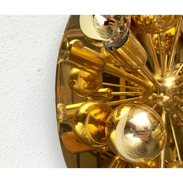 Metal Mid-Century Modern German Brass Atomic Ceiling Lamp by Dorothee Becker for Cosack, 1970s For Sale - Image 7 of 18
