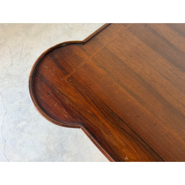 Vintage Hollywood Regency Italian Quatrefoil Wood Game Table For Sale - Image 4 of 12