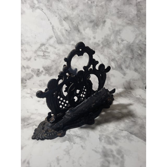 Victorian 1940s Victorian Cast Iron Letter Holder For Sale - Image 3 of 16