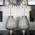 Pair of large urn-shaped textured mercury glass table lamps