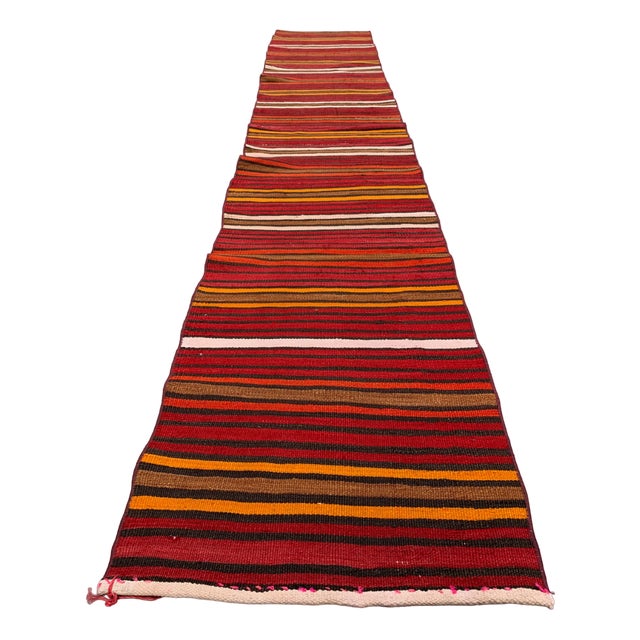 Turkish Narrow Kilim Runner Rug For Sale