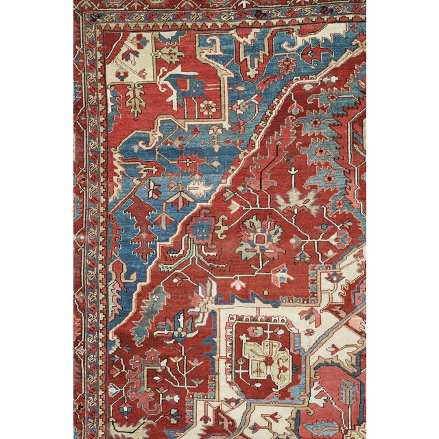 Oversize Antique Persian Heriz Carpet - 12'9" x 17'9" For Sale - Image 17 of 18