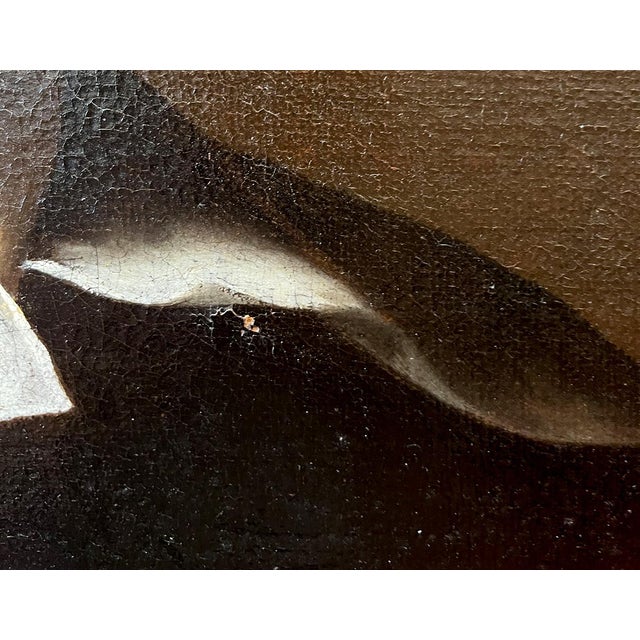 Bernardo Strozzi, Portrait of a Man with White Collar, Oil on Canvas, 17th Century, Framed For Sale - Image 9 of 14