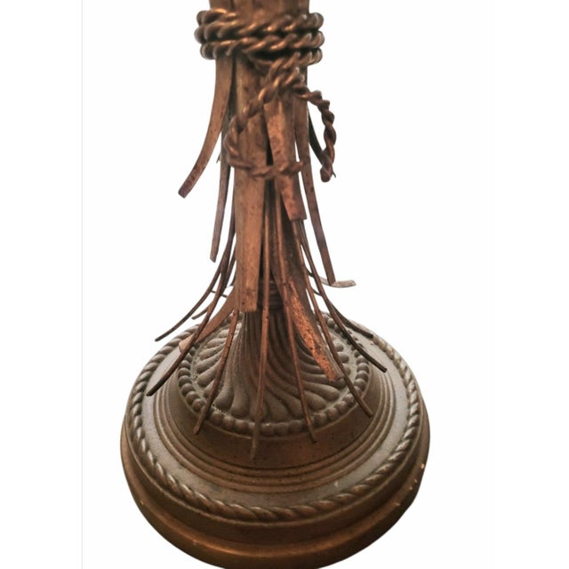 Frederick Cooper Vintage Frederick Cooper Extra Tall Sheaf of Wheat Hollywood Regency Capiz Shell Shade Table Lamp For Sale - Image 4 of 8